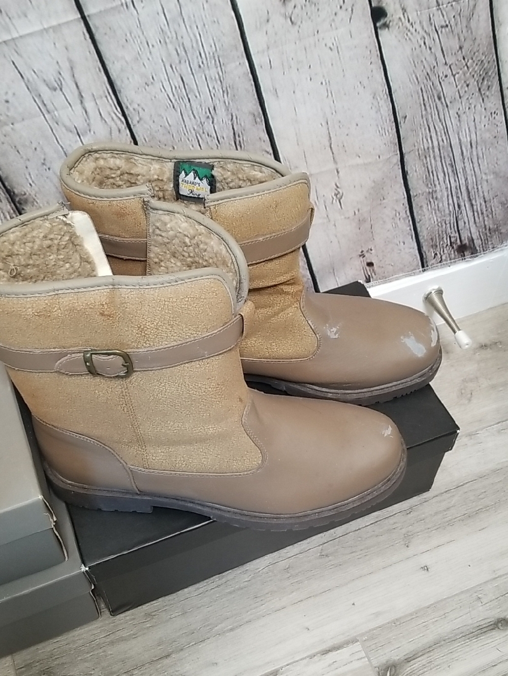 Haband Thermal King Boots Men's Size 10 Fleece Lined